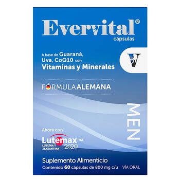 Evervital Men Vitaminas y Minerales 60 Cápsulas