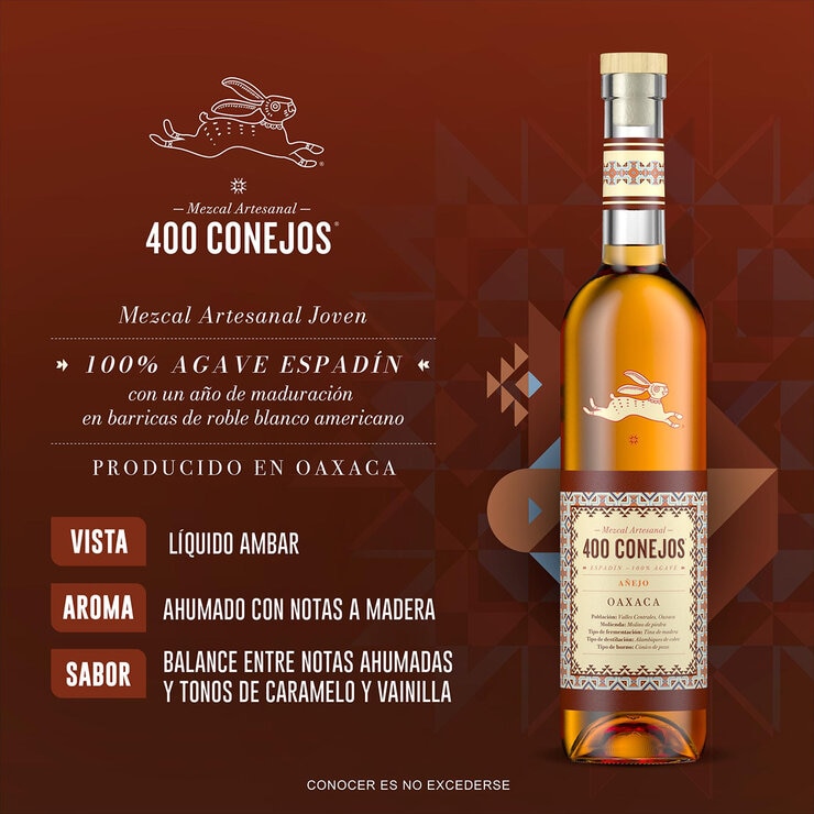 Mezcal 400 Conejos Añejo 700ml