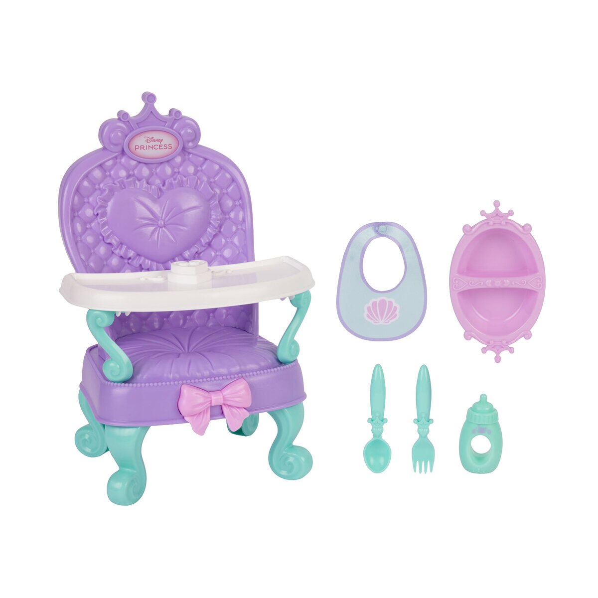 Disney Princesas Bebé con Silla Alta y Accesorios, Ariel