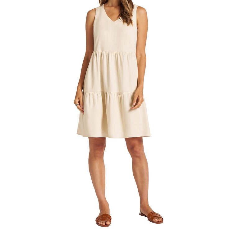 Matty M Vestido Tipo Lino para Dama Varias Tallas y Colores