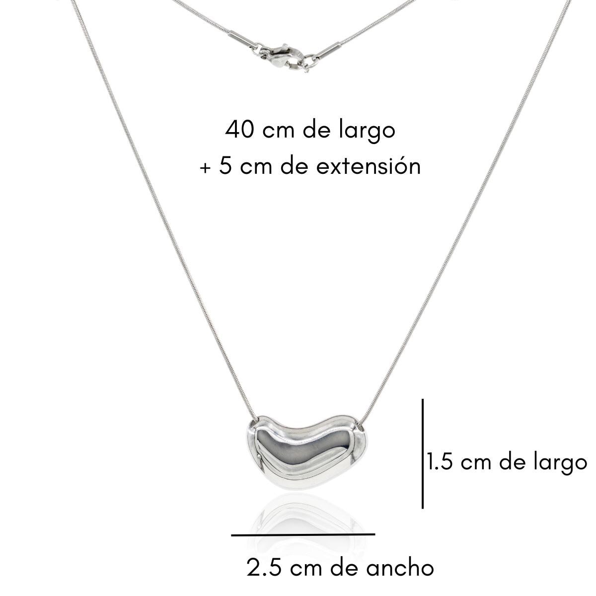 Mayfer, Juego de Collar y Anillo Ajustable, en Alineación de Metal Bañado en Rodio