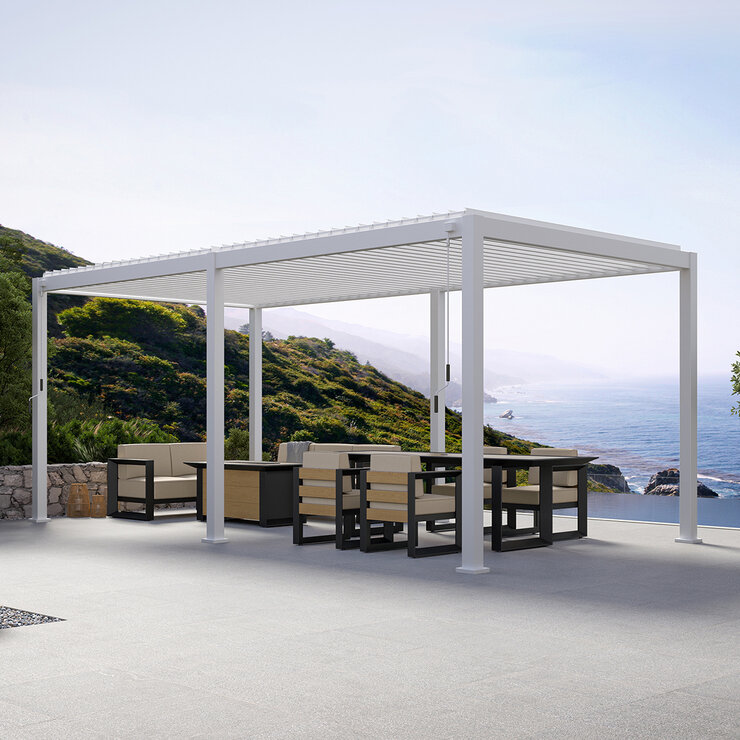 Zhengte, Pérgola de Aluminio de 3m x 6m, Color Blanco