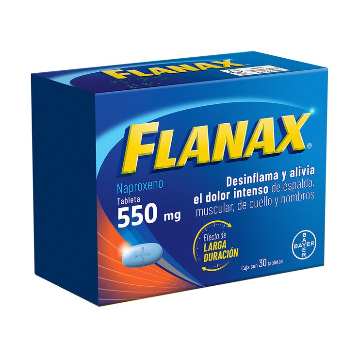 Flanax Naproxeno Caja con 30 Tabletas de 550mg c/u