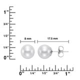 Aretes de Perla Cultivadas, Oro Blanco de 14K