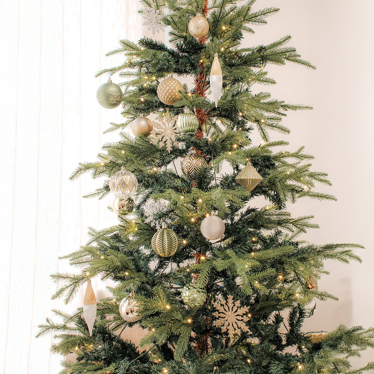 Surtido de Adornos Navideños 80 Piezas - Dorado/Verde
