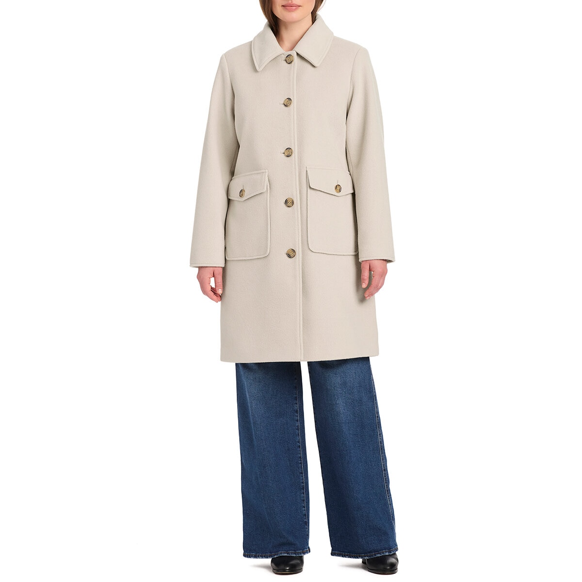 Vince Camuto Abrigo para Dama Crema Extra Chica