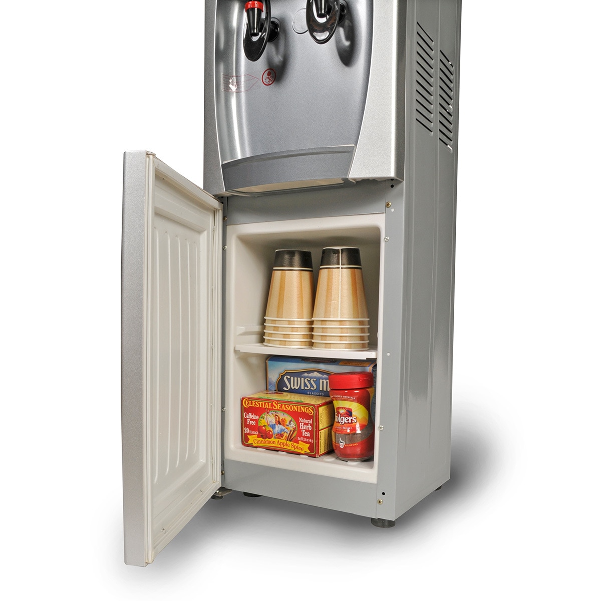 Royal dispensador de agua caliente y fría por enfriamiento electrónico con gabinete de almacenamiento