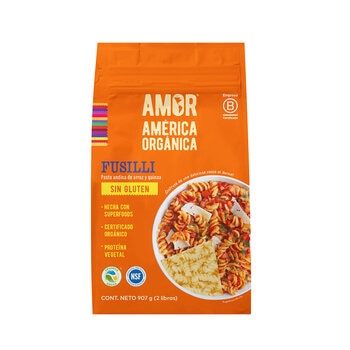 América Orgánica Fusilli de Arroz y Quinoa Libre de Gluten de 907 g