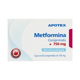 Metformina LP 750 mg 60 Tabletas