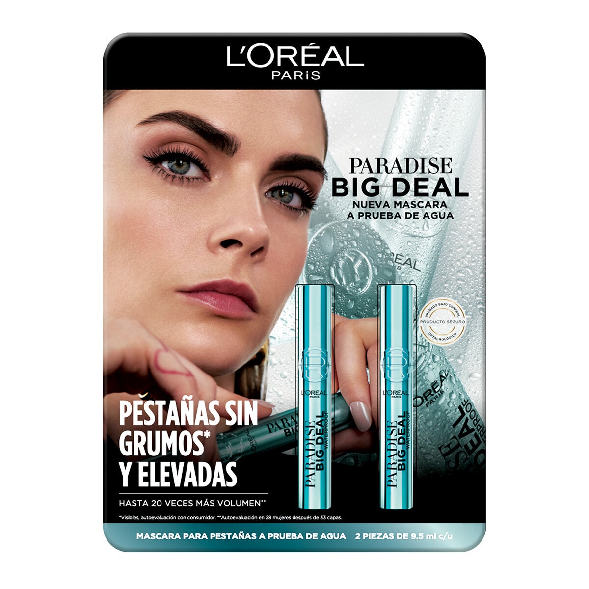 L'Oréal Big Deal Mascara de Pestañas a Prueba de Agua 2 pzas