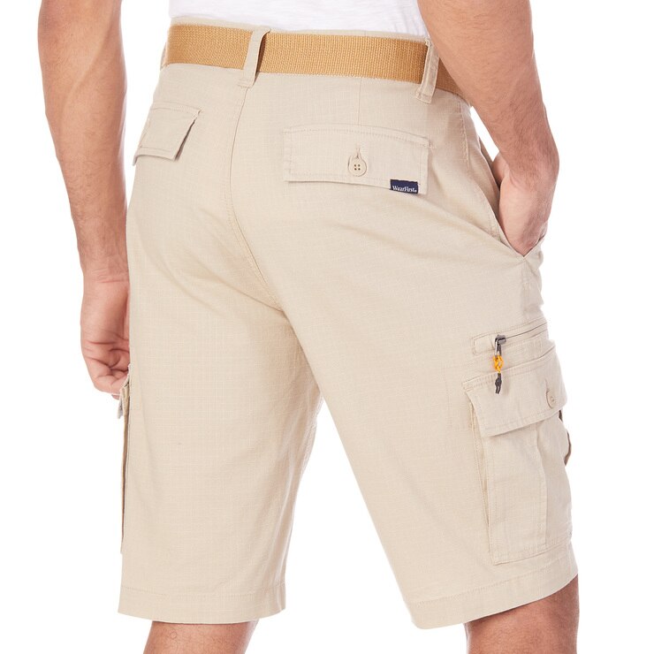 Wearfirst, Shorts tipo Cargo con Cinturón para Caballero, Caqui, 40