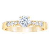 Anillo. Diamantes 0.75 CTW, Oro Amarillo 14K