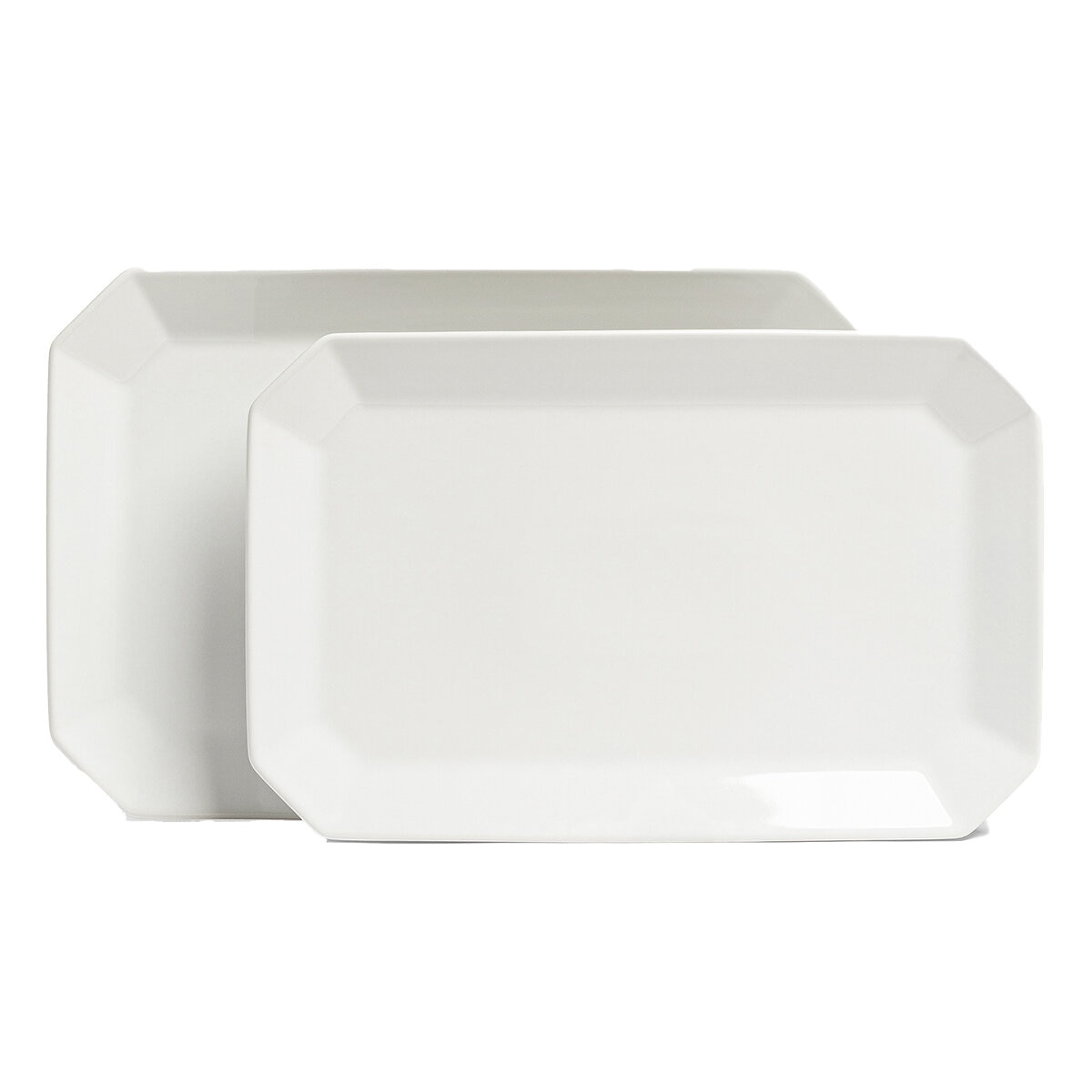 Over & Back Juego de 2 Bandejas de Cerámica