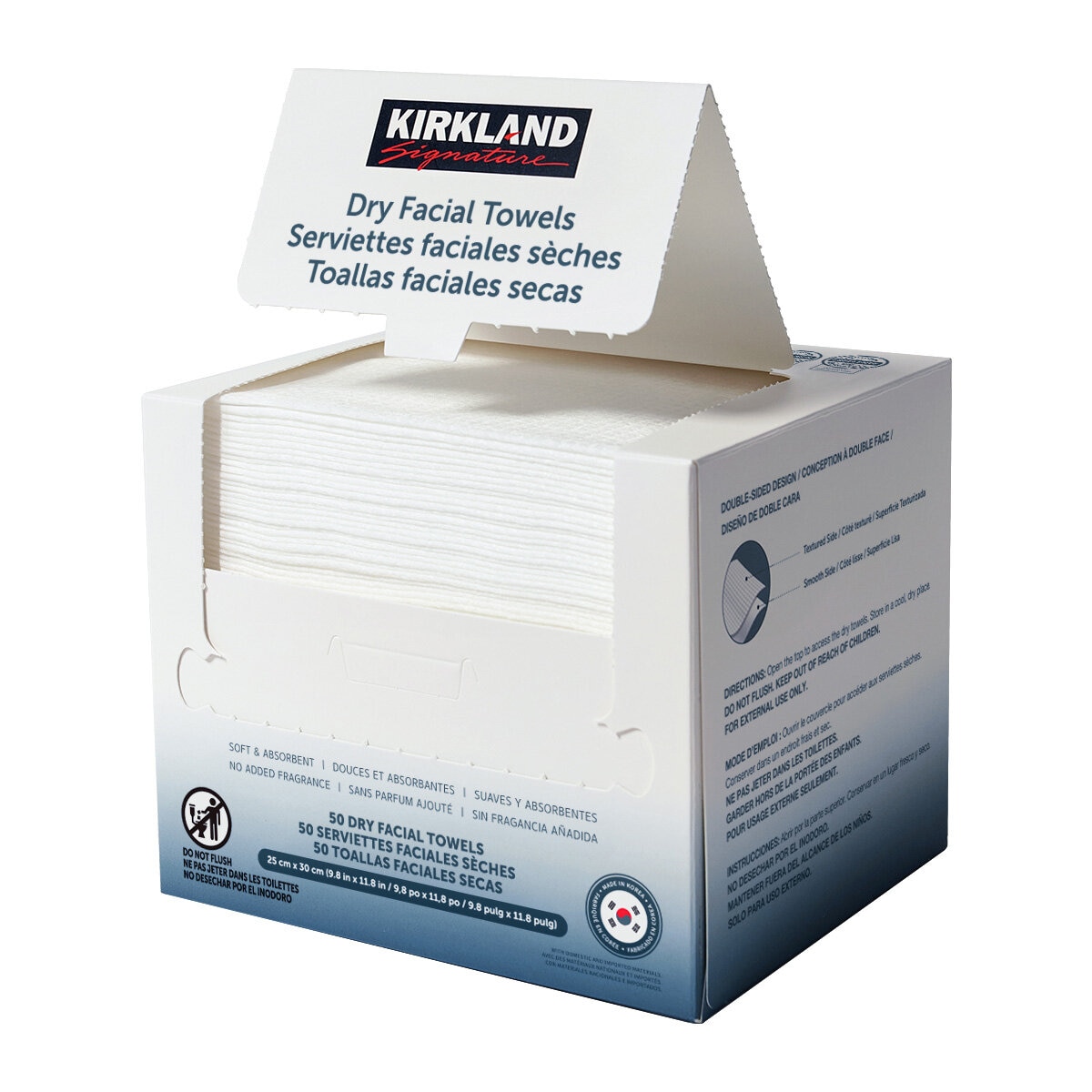 Kirkland Signature Toallas Faciales Secas 200 pzas