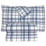 Flannel From Portugal, Juego de Sábanas de Franela, Tamaño Queen 4 Piezas, Light Blue Plaid