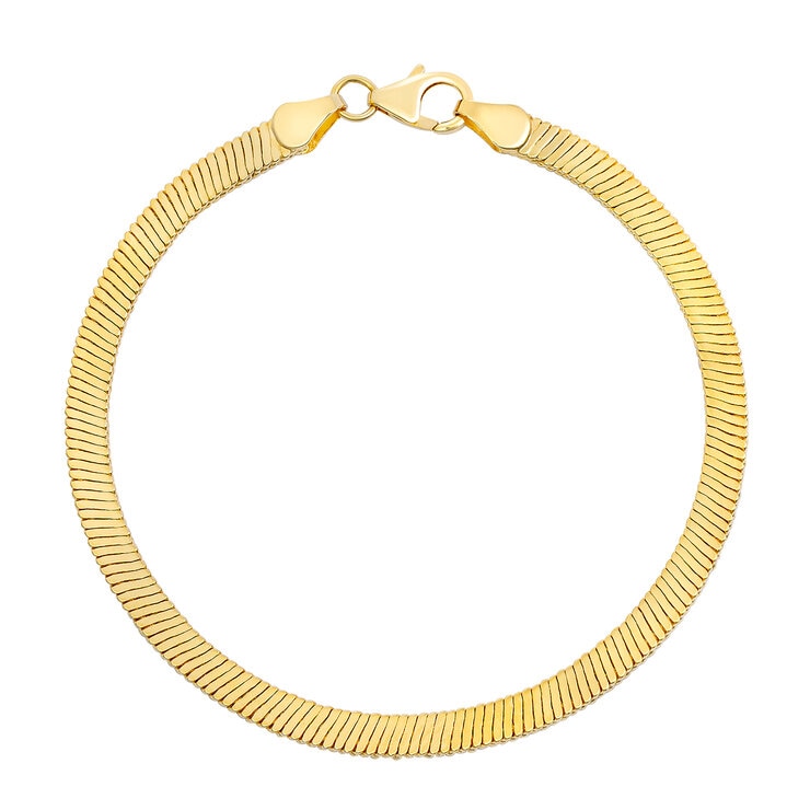 Pulsera de Cadena de Serpiente, Oro Amarillo 18K, 19.05cm