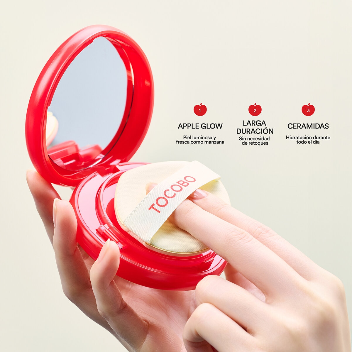 Tocobo Apple Dewy, Base de Maquillaje en Cushion 1 pza + Refill