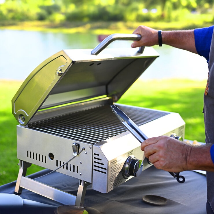 NXR, Parrilla de Acero Inoxidable Portátil de Gas Propano de 3 Quemadores