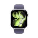 Apple Watch Series 11 (GPS) 46mm Aluminio Plata + Correa Deportiva Morado Niebla - Talla M/L
