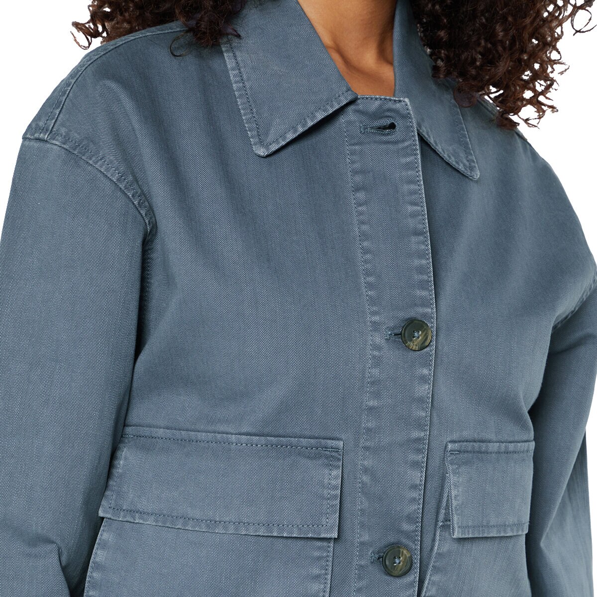 Three Dots Chamarra ligera para Dama Azul Extra Grande