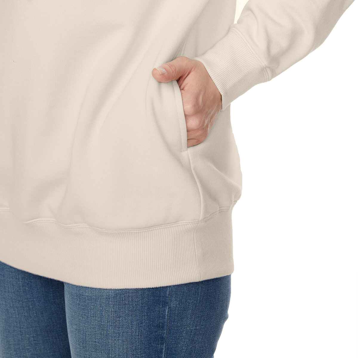 Buffalo David Bitton Sudadera para Dama Crema Chica
