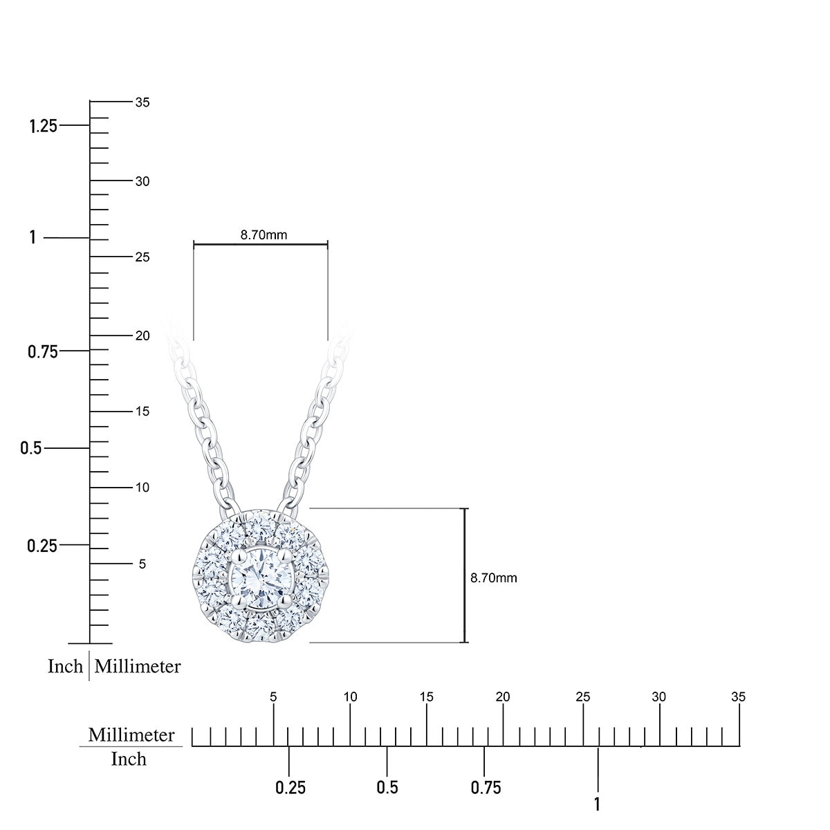 Dije de Diamantes 0.50ctw, Oro Blanco 14K