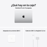 Apple MacBook Pro 14" Chip M4 Pro 1TB Plata CPU de 14 núcleos GPU de 20 núcleos Memoria unificada de 24GB