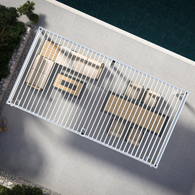 Zhengte, Pérgola de Aluminio de 3m x 6m, Color Blanco