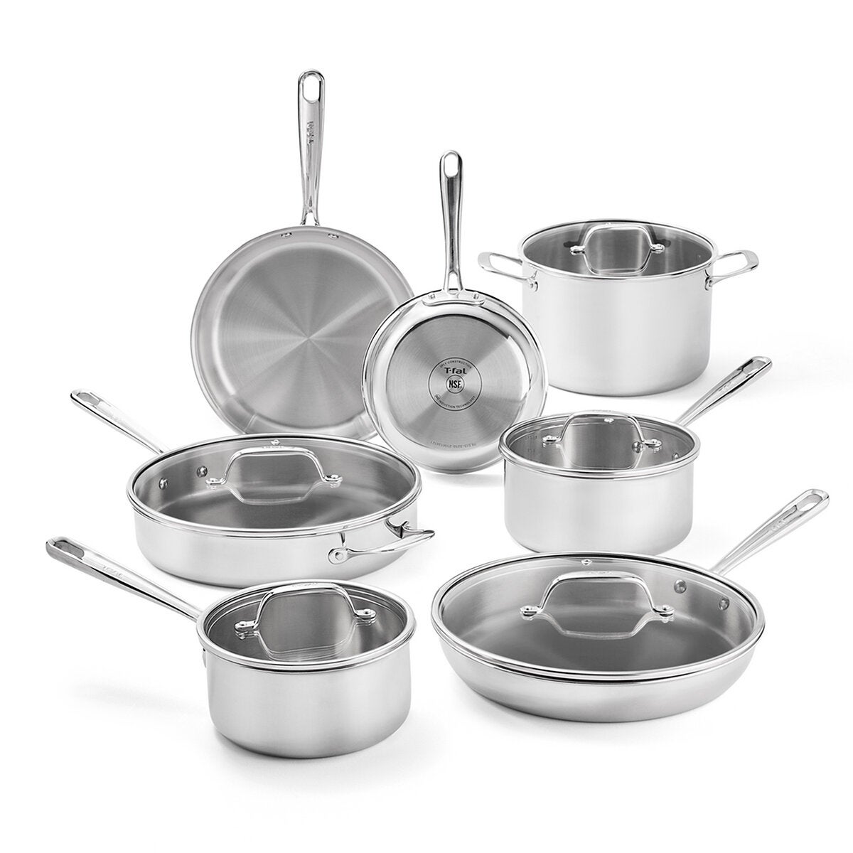 T-Fal Batería de Cocina de Acero Inoxidable Tri-Ply, 12 Piezas T-Fal Batería de Cocina de Acero Inoxidable Tri-Ply, 12 Piezas