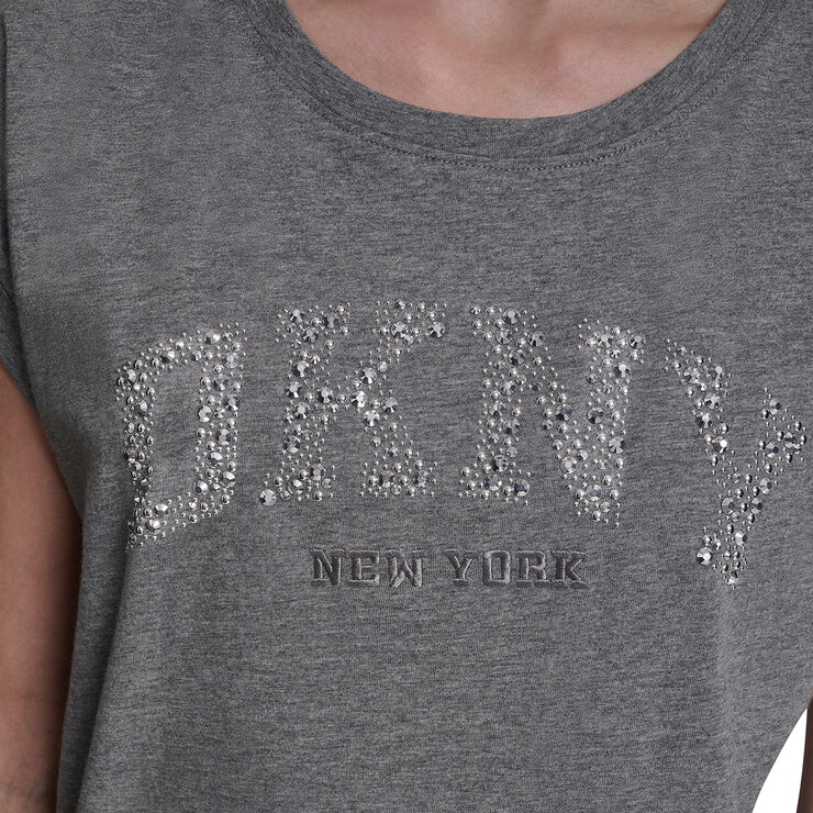 DKNY Playera para Dama Gris Extra Grande