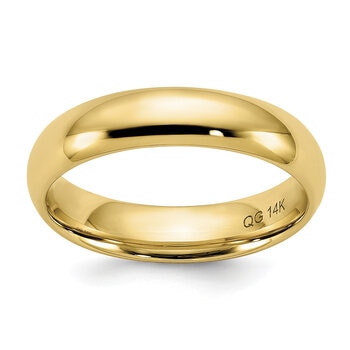 Argolla de Matrimonio, Comfort Fit, 5mm, Oro Amarillo de 14K, talla 10