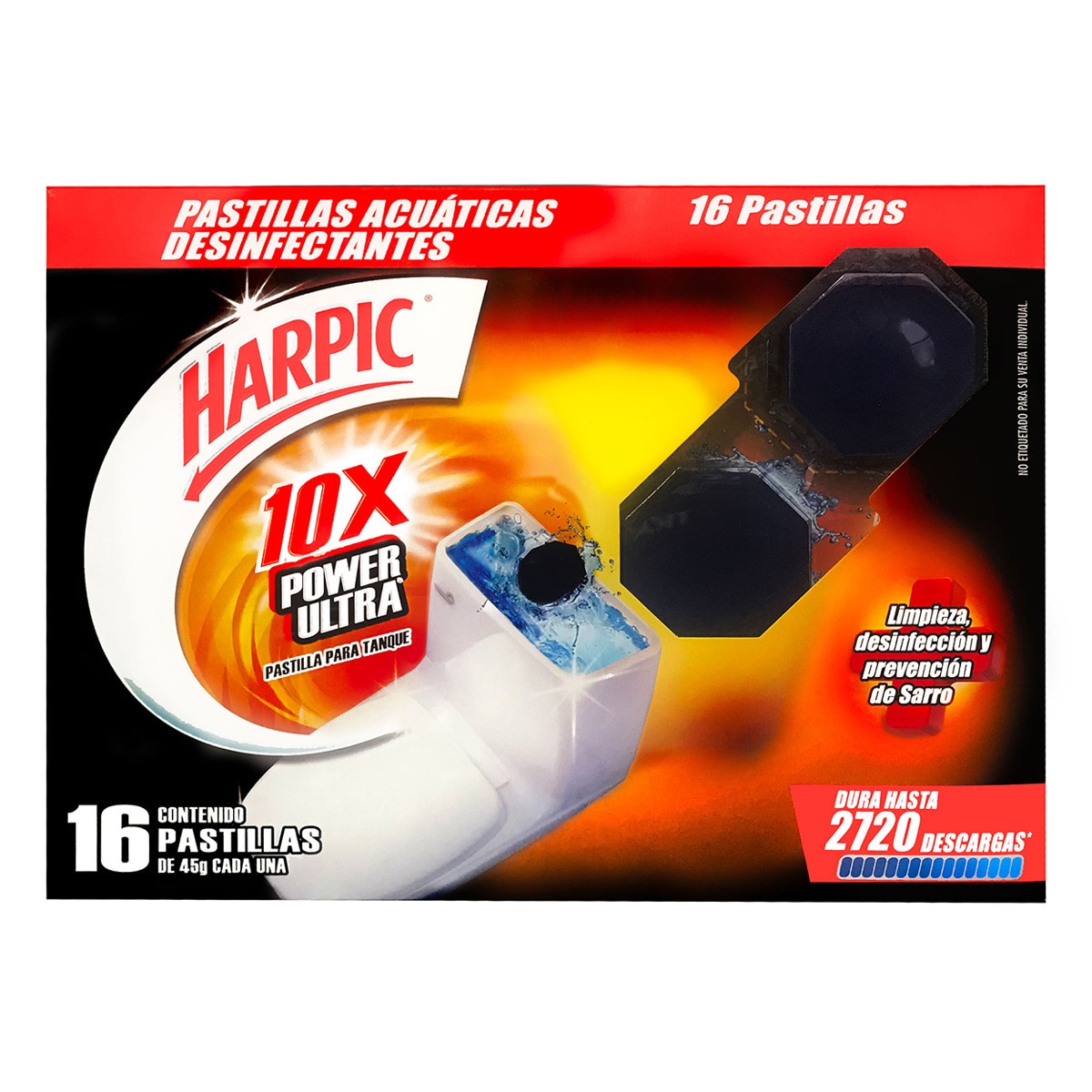 Harpic Power Ultra Pastillas Desinfectantes para Tanque de Inodoro 