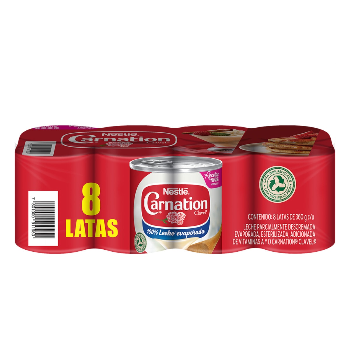 Carnation Clavel Leche Evaporada 8 pzas de 360 g Costco...