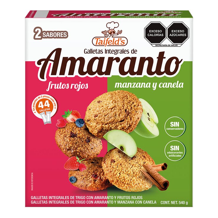 Taifelds Galletas de Amaranto Manzana - Canela y Frutos Rojos 540 g Taifelds Galletas de Amaranto Manzana - Canela y Frutos Rojos 540 g