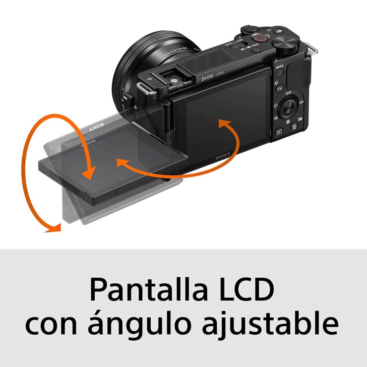 Sony Cámara Digital ZV-E10 Con Lente Intercambiable Para Vloggers