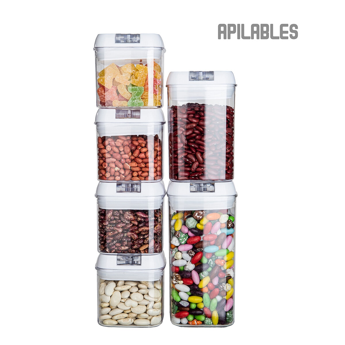 AG Box, Set de 15 Piezas de Contenedores para Alimentos, Color Blanco AG Box, Set de 15 Piezas de Contenedores para Alimentos, Color Blanco