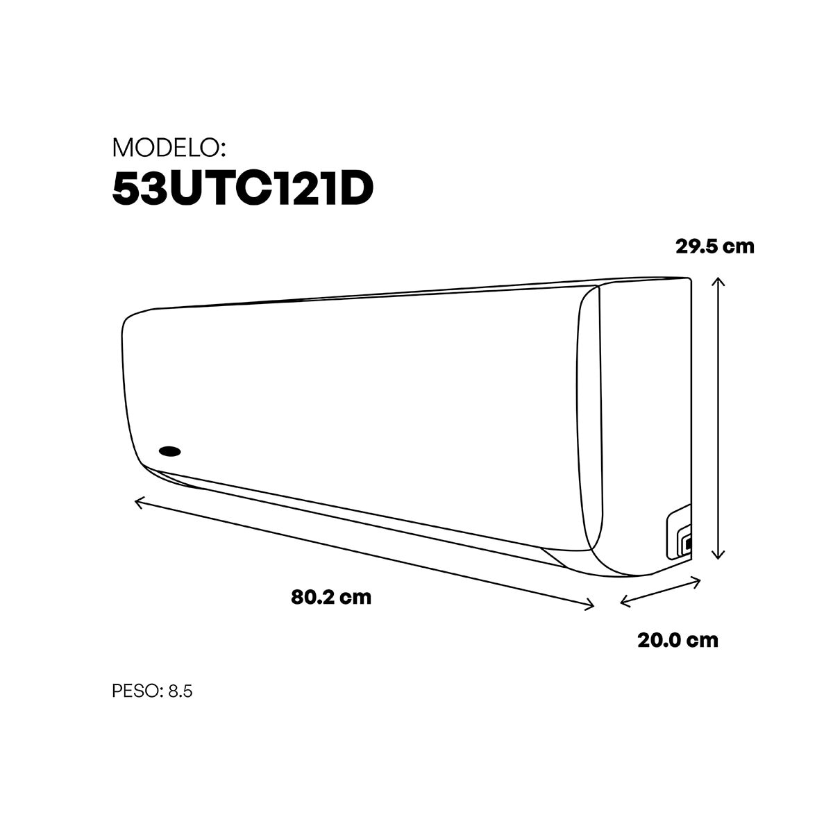 Carrier, Aire Acondicionado Minisplit, Solo Enfriamiento, 12,000 BTU, 110V, Gas R32, con Wi-Fi, 20 SEER