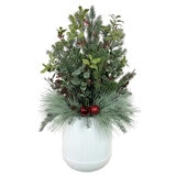 Topiario Festivo con Luces Led, Modelo Maceta Blanca Topiario Festivo con Luces Led, Modelo Maceta Blanca