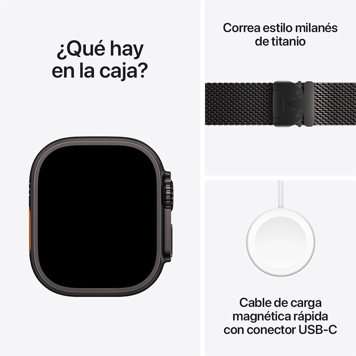 Apple Watch Ultra 3 (GPS + Cellular) Caja de Titanio Negro 49mm con Correa Milanese Loop M