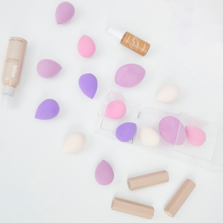 Thinkspace Beauty Set de 14 Esponjas para Maquillaje Color Morado