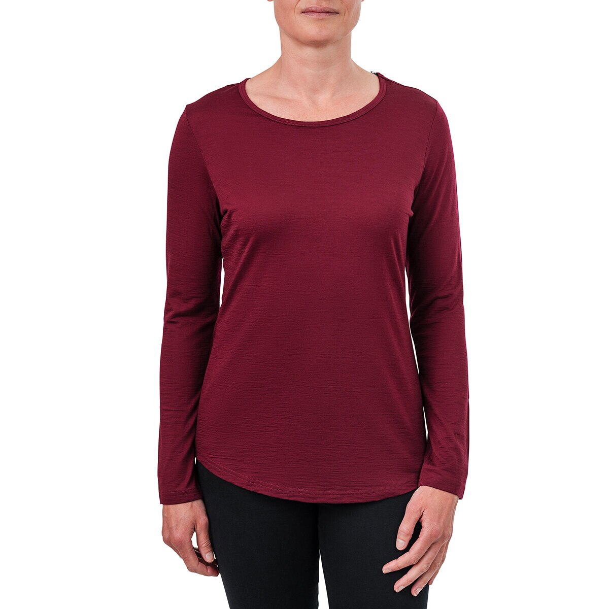 Seg'Ments Playera de Manga Larga y Cuello Redondo para Dama Rojo Extra Extra Grande