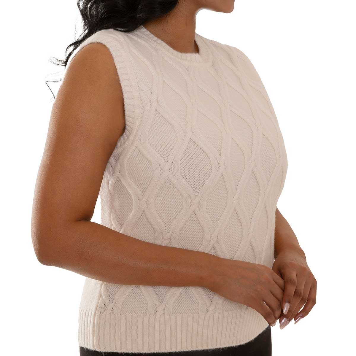 Mario Serrani Italy Chaleco de punto para Dama Blanco Chica