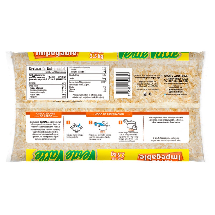 Verde Valle Arroz Impegable 2.5 Kg