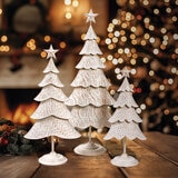 Árboles de Navidad de Metal 3 Piezas, Blancos