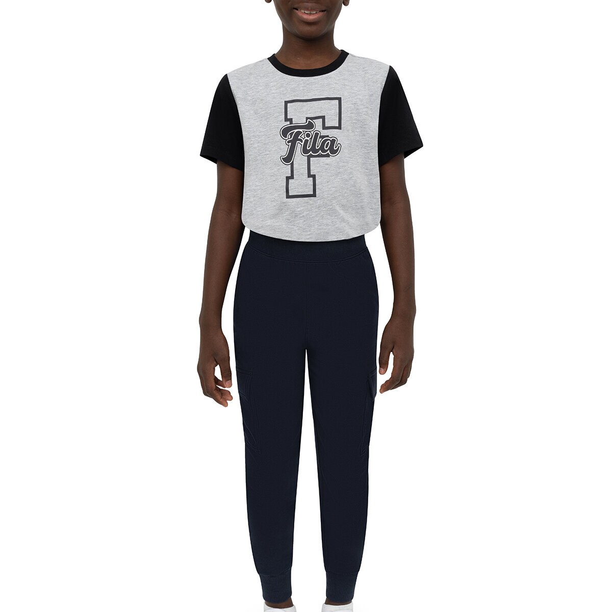 Fila Pants tipo jogger 2 piezas para Niños Azul / Trigo 10 / 12 Años