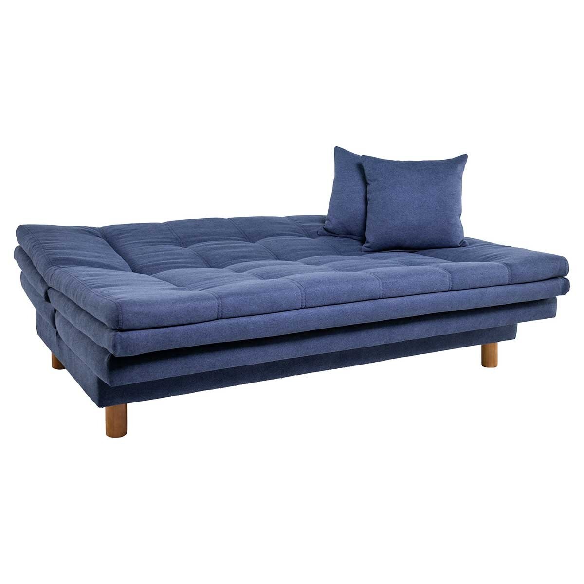 Violanti, Sofá Cama de 3 Plazas, Sin Brazo, Color Azul