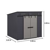 Suncast, Modernist Cobertizo de Almacenamiento de 2.4m x 2.1m con Puertas Corredizas