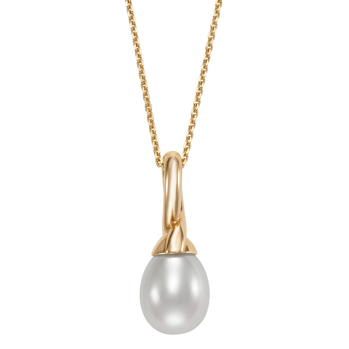 Dije de Perla Cultivada, 9-10mm, Oro Amarillo de 14K