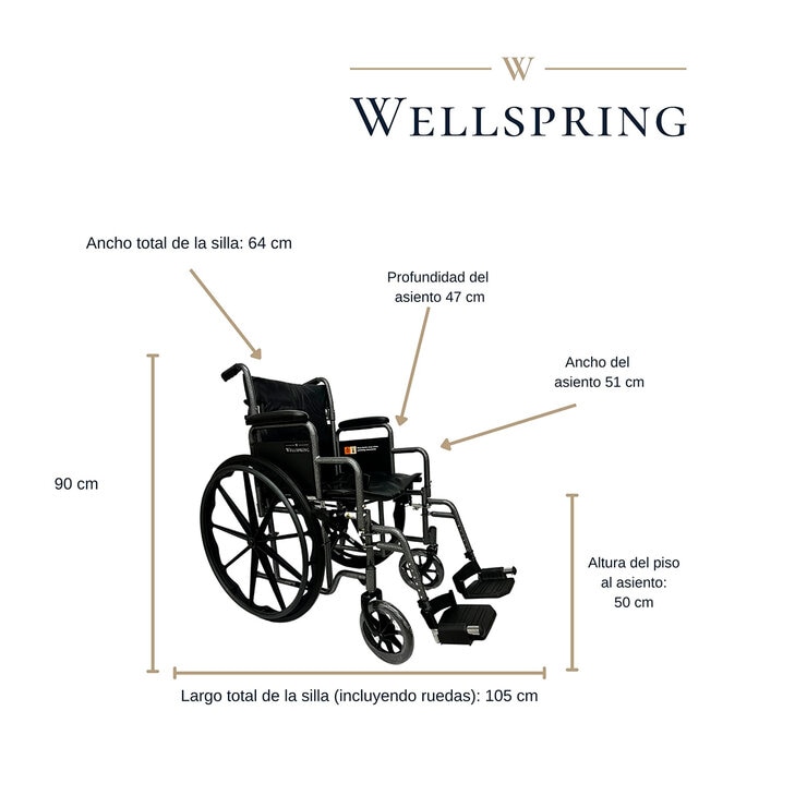 Wellspring Silla de Ruedas Plegable SF Wellspring Silla de Ruedas Plegable SF