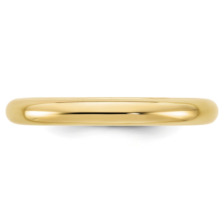Argolla de matrimonio, 3mm, Comfort Fit, Oro Amarillo de 14K, Talla 10